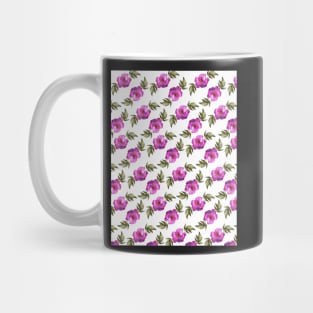 Watercolor peonies purple spring girly grid violet Mug